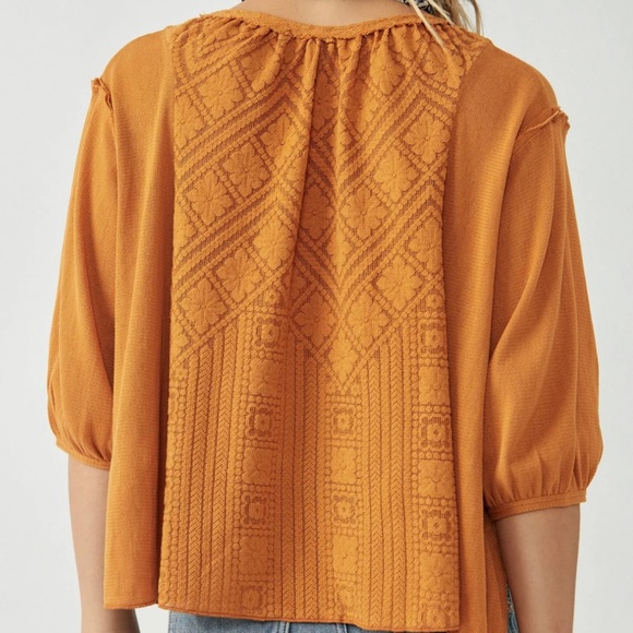 Free People Orange Top S - Picture 3 of 6